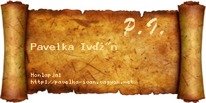 Pavelka Iván névjegykártya